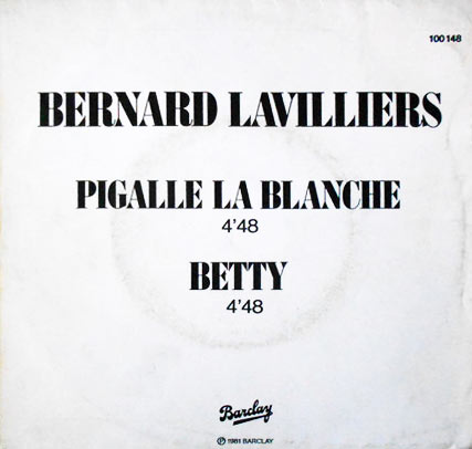 45T promo 2 titres

Pigalle la blanche
Betty

Promo de l'album :
Nuit d'amour
